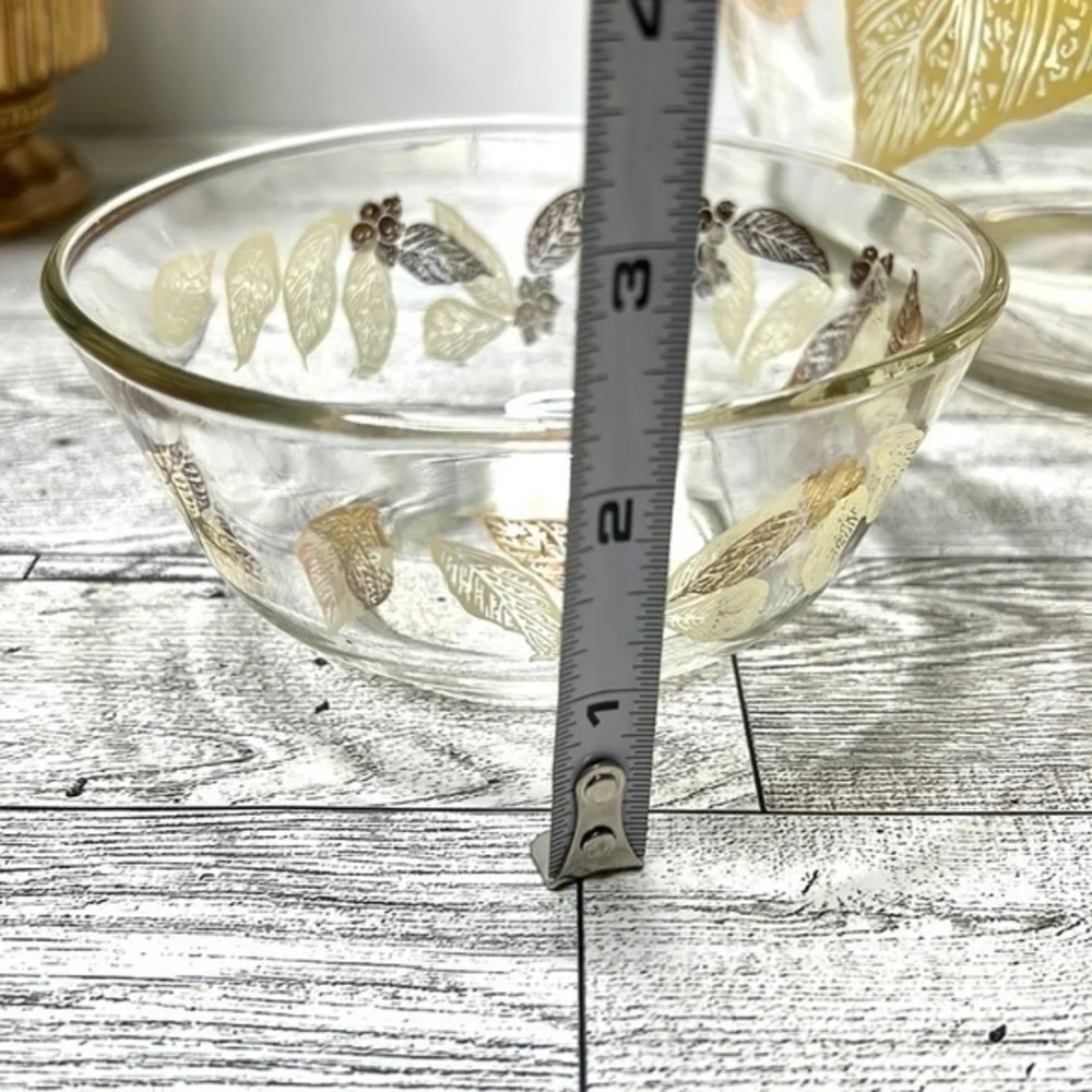 Vintage Mid Century Gold Leaf Bowl Set of 3